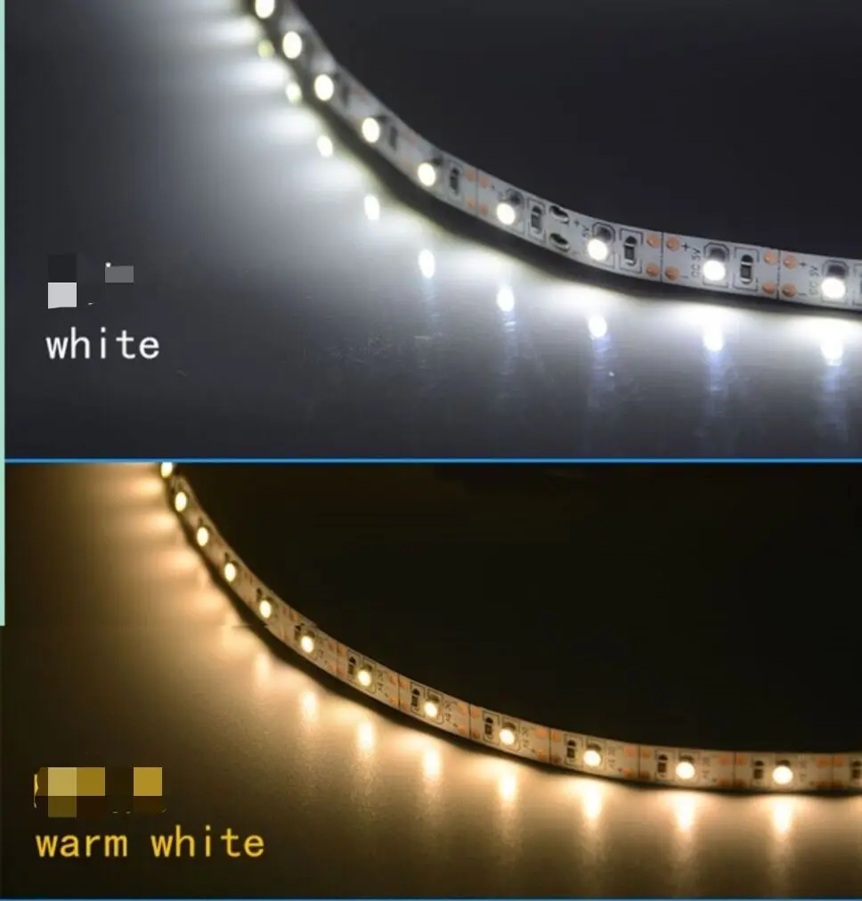 3AA Battery Powered LED Strip Non-Waterproof 2835 60LEDs/M 50CM 1M 2M 3M 4M 5M LED Tape with Battery Box Warm/cold White Strip