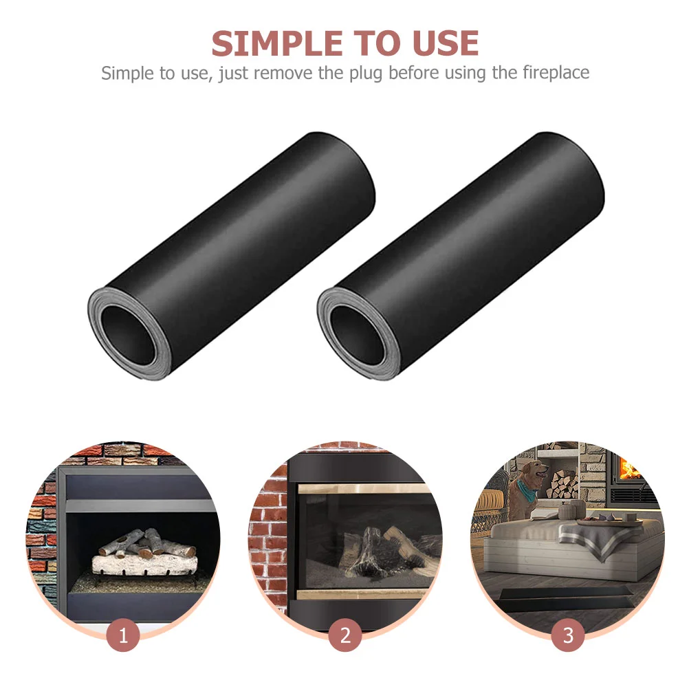 

2 Pcs Fireplace Magnetic Screens Blocker Draft Stoppers Rubber Professional Cover