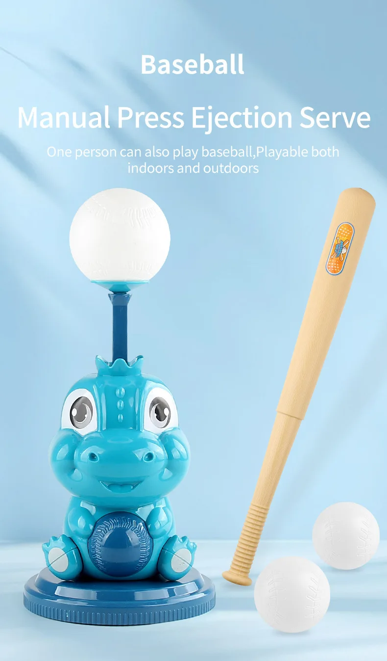 

Baseball Launcher for Kids Play set Indoor Training Sports Outdoor Ball Serve Cute Dinosaur Fitness Kit Ejection Catapult toys