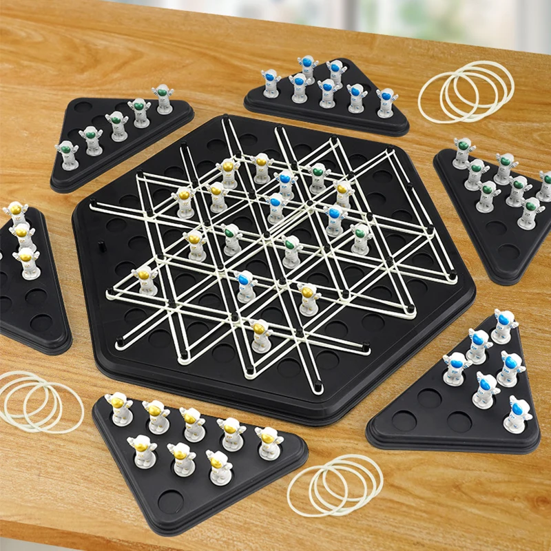 Triggle Game Gioco Da Tavolo A Triangoli Con Elastici - Gioco Di Strategia Per 2-4 Giocatori, Scacchi A Catena Triangolare Interattivi Per Bambini E Famiglia