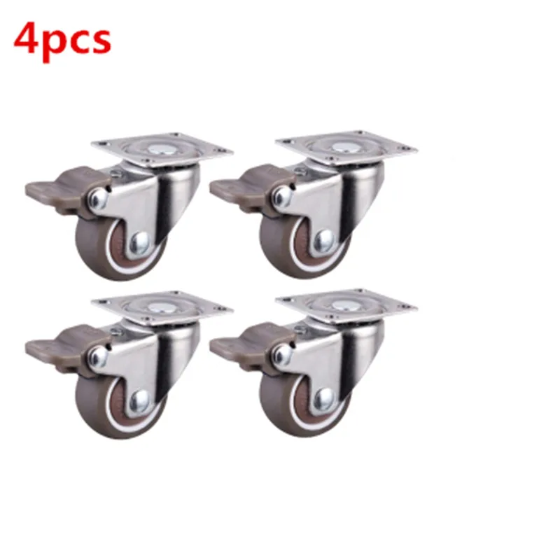 Details about   4pcs Furniture Casters Wheels Soft Rubber Swivel Platform Trolley Chairs Roller 