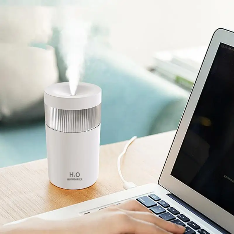 Quiet Air Humidifier Small Ultrasonic Air Humidifiers 300ML Rechargeable Auto Shut-Off Humidifiers With Colorful Lights