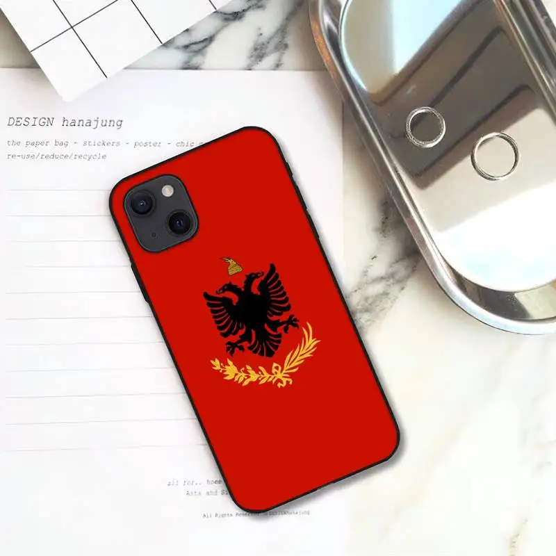 Albania flag  Phone Case For iPhone 11 12 Mini 13 14 Pro XS Max X 8 7 6s Plus 5 SE XR Shell