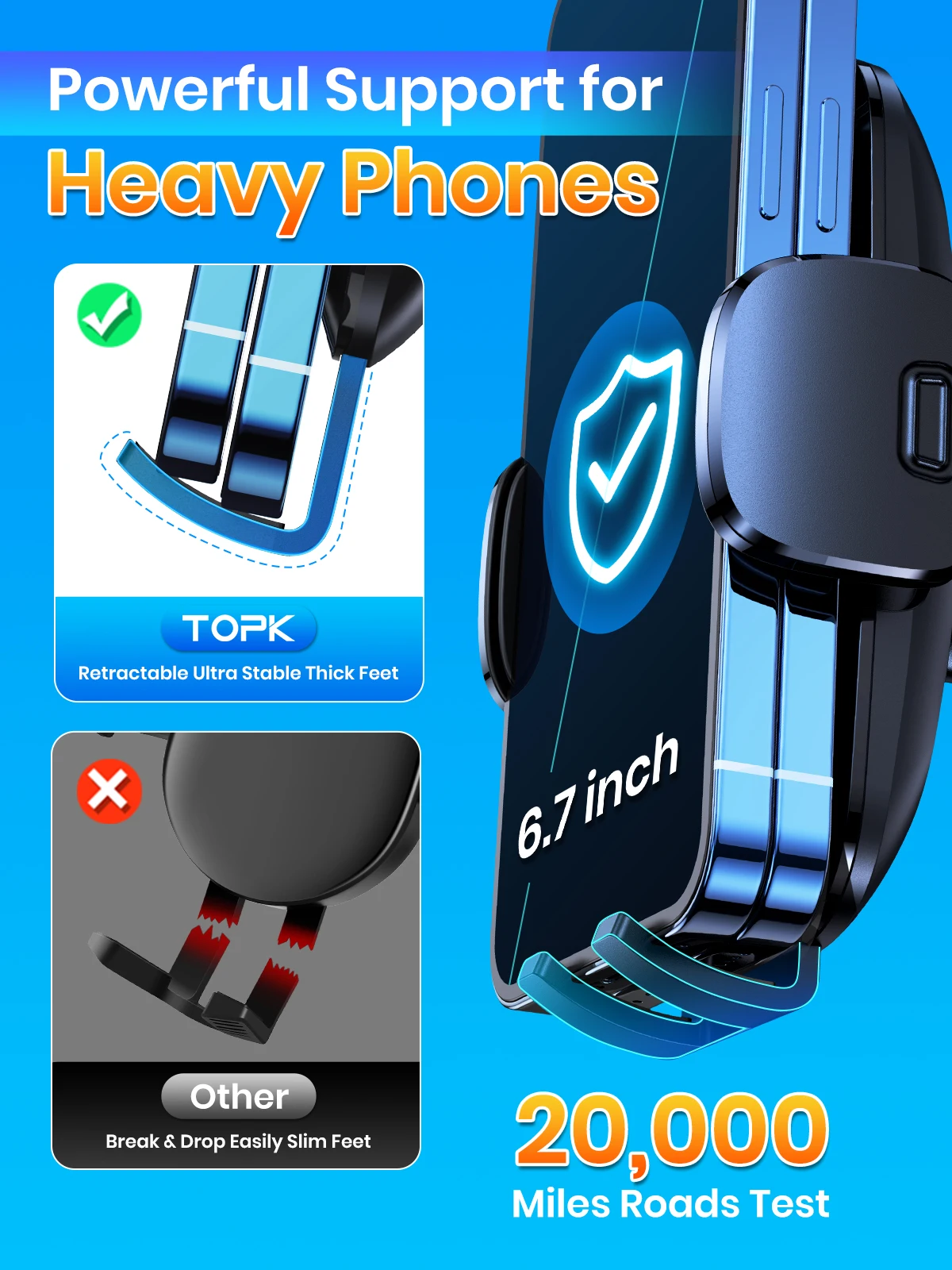 Car Phone Holder Mount for Car Windshield Dashboard Universal Hands Free Automob