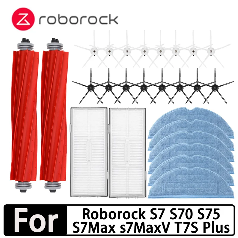 roborock s7 s70 s75 s7max s7 maxv ultra t7s plus s7 pro ultra accessories main brush hepa filter mops robot vacuum cleaner parts Roborock S7 S70 S75 S7Max S7 maxv ultra T7S Plus S7 pro ultra Accessories Main Brush Hepa Filter Mops Robot Vacuum Cleaner Parts