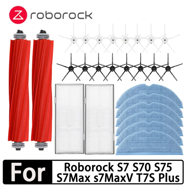 Roborock S7 S70 S75 S7Max S7 maxv ultra T7S Plus S7 pro ultra Аксессуары Основная щетка Hepa-фильтр Швабры Запчасти для робота-пылесоса 1