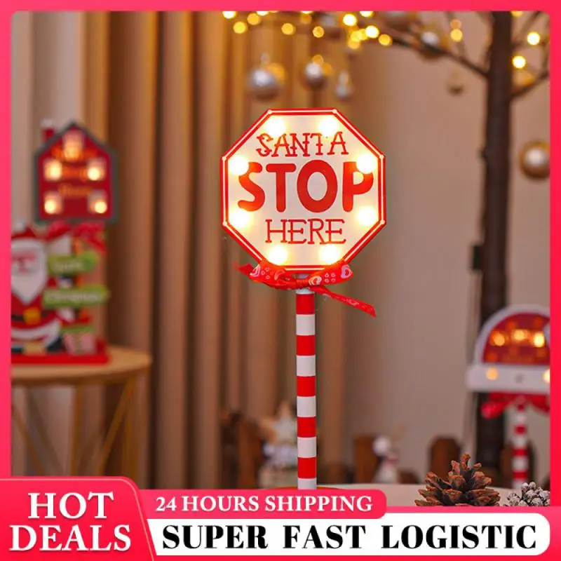 

Led Glow Santa Claus At This Stop Sign Striking Led Lights Suitable For Indoor And Outdoor Use Home Decoration Desktop Centre