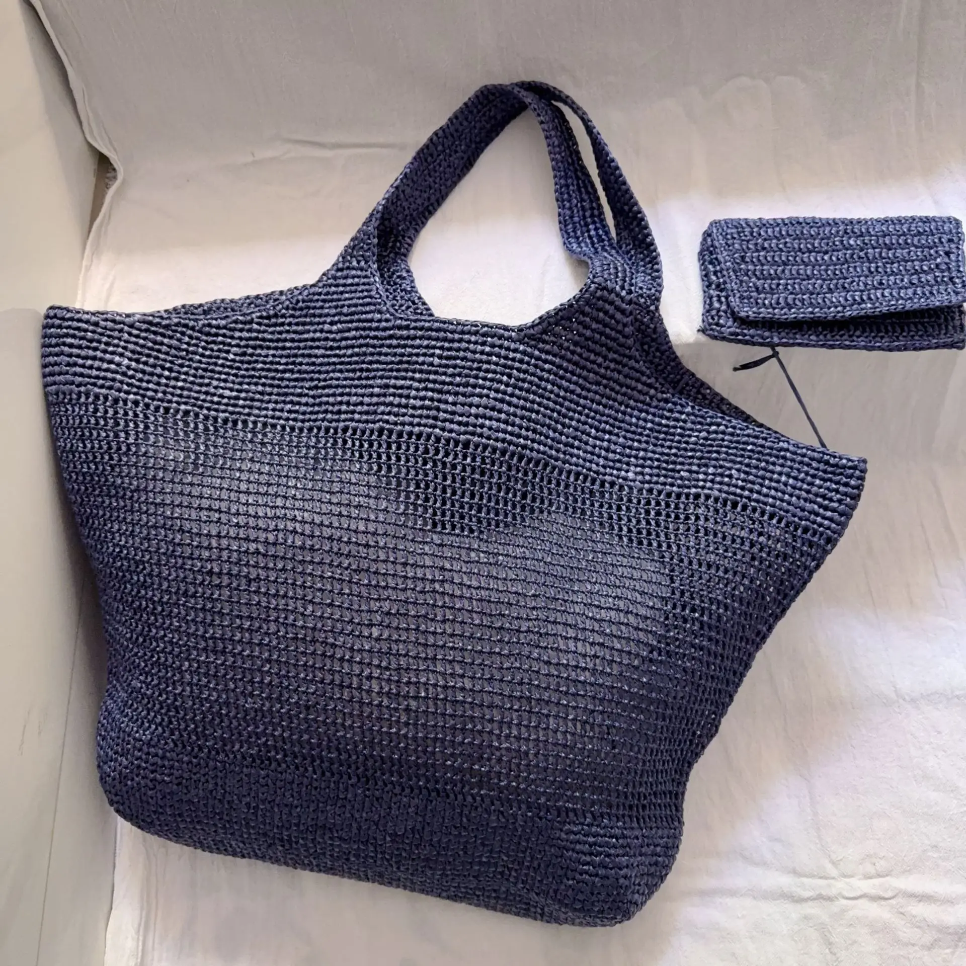 Hand Woven Straw Bag High Quality Metal Large Capacity Travel Vacation Beach Bag Summer Fashion Women Tote Handbag Casual Ladies