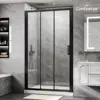44""-48"" W X70 H Tri-Fold Sliding Shower Door, Glass Shower Door With 1/4"" (6Mm) Clear Sgcc Tempered Glass,Matte Black 1