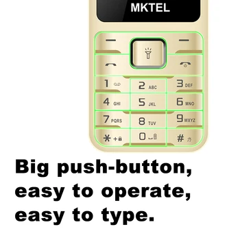 MKTEL OYE 3 Feature Phone 1.77inch Display 1800mAh Dual SIM Dual Standby MP3 MP4 FM Radio with Strong Torch Senior Phone 5