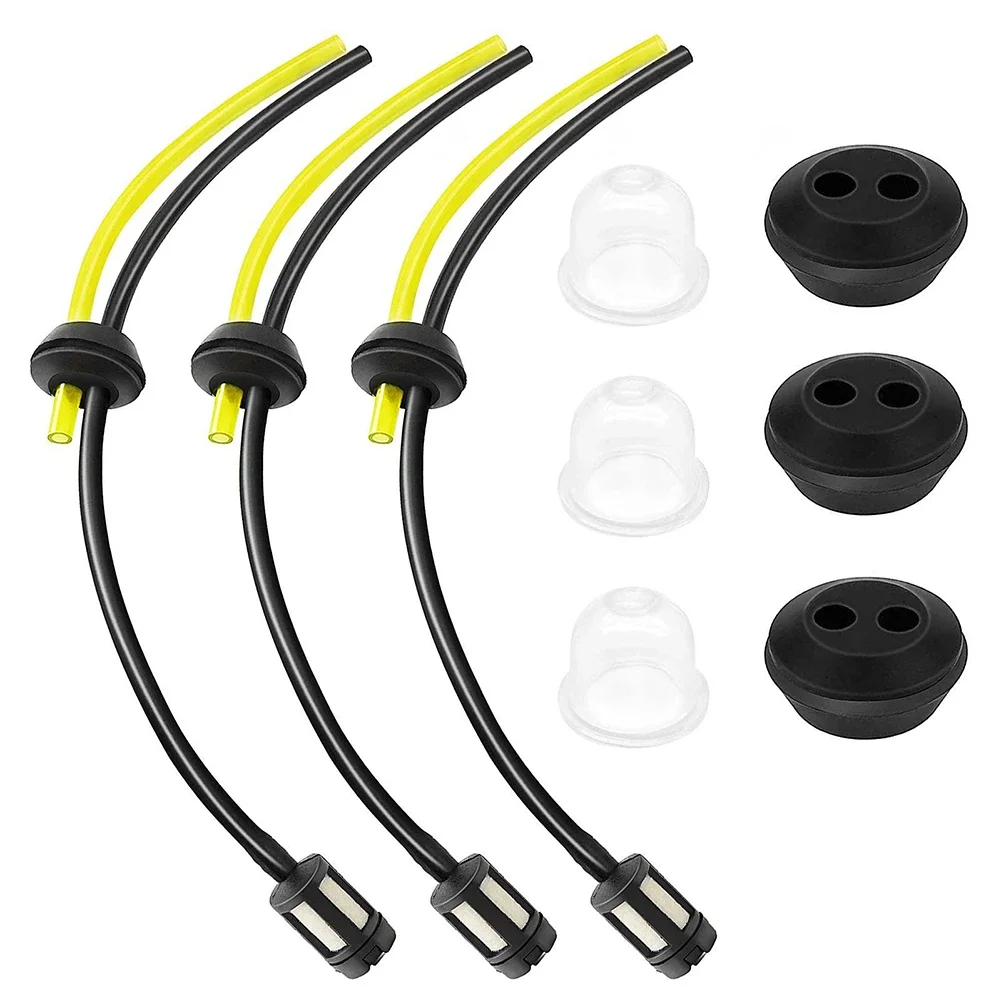 

3 Set Universal Grass Trimmer Fuel Line Filter Kit For Brush Cutter Strimmer Lawn Mower Primers Fuel Hose Garden Tool Parts