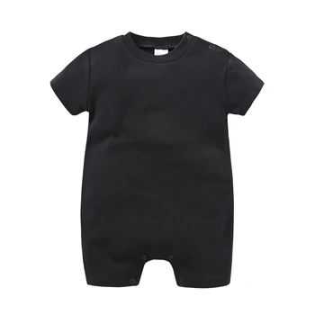 Kavkas Baby Boy Girls Romper Short Sleeve Summer Newborn Cotton Clothes 0-12 Months White Black Design Infant Costume