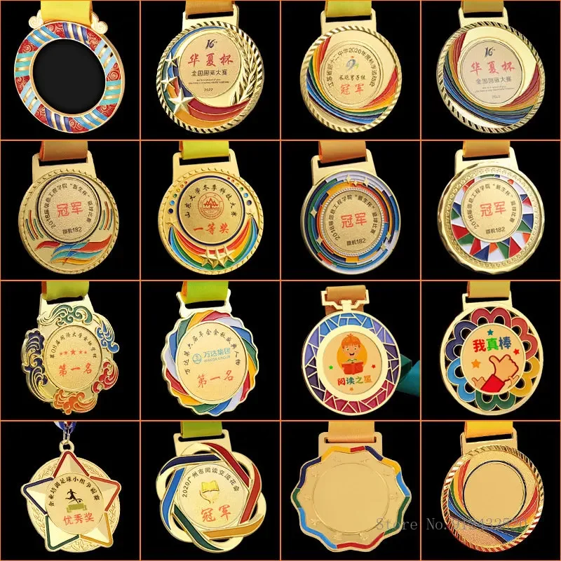 Custom Metal Sports Medal for football, table tennis, swimming, volleyball, taekwondo, dance competition, general sports, 10Pcs