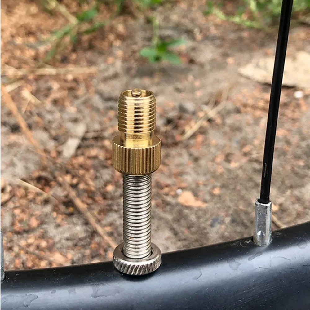 Bicycle Valve Adapter 4/5PC F/V To A/V Valve Adapter Bike Value Converter Presta To Schrader Golden Bike Tire French Valve Adapter Bicycle Accessories