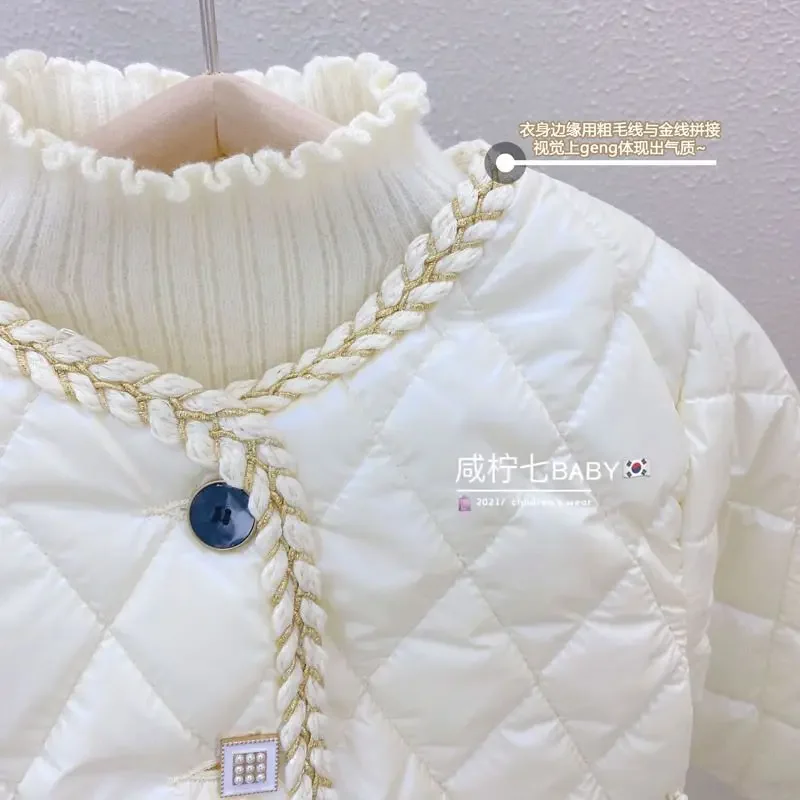 Winter New Kids Baby Girls Solid Color Waterproof Thicken Fleece Plush Top Outfits Children Clothing Jacket Outwear 0-7Y