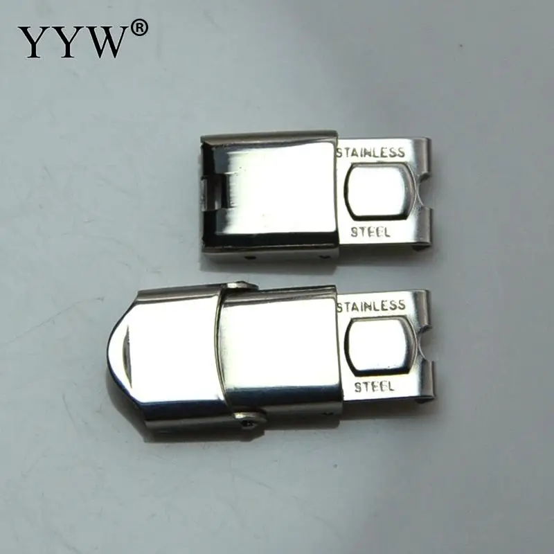 10pcs Stainless Steel Magnetic Clasps Watch Band Hole 16x3mm For Leather Cord Bracelet Magnet Buckle Diy Jewelry Making Clasp