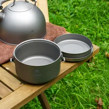 

Pure Titanium Double-layer Lunch Box Outdoor Camping Portable Titanium High-quality Tableware Student Business Lunch Box 800ml
