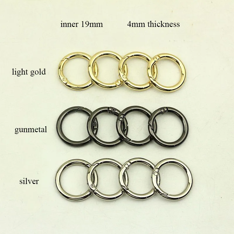 30pcs 19mm Metal D O Ring Openable Keyring Leather Bag Belt Strap Dog Chain Buckle Snap Clasp Clip Trigger DIY Accessories