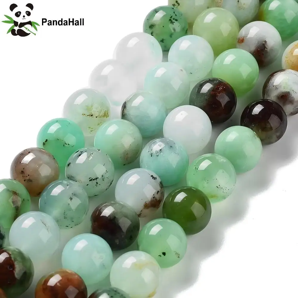 PandaHall 1 Strang Natürlicher Chrysopras Runde Perlen Strang Klasse AB 6mm 8mm 10mm für Halskette Armband Schmuckherstellung