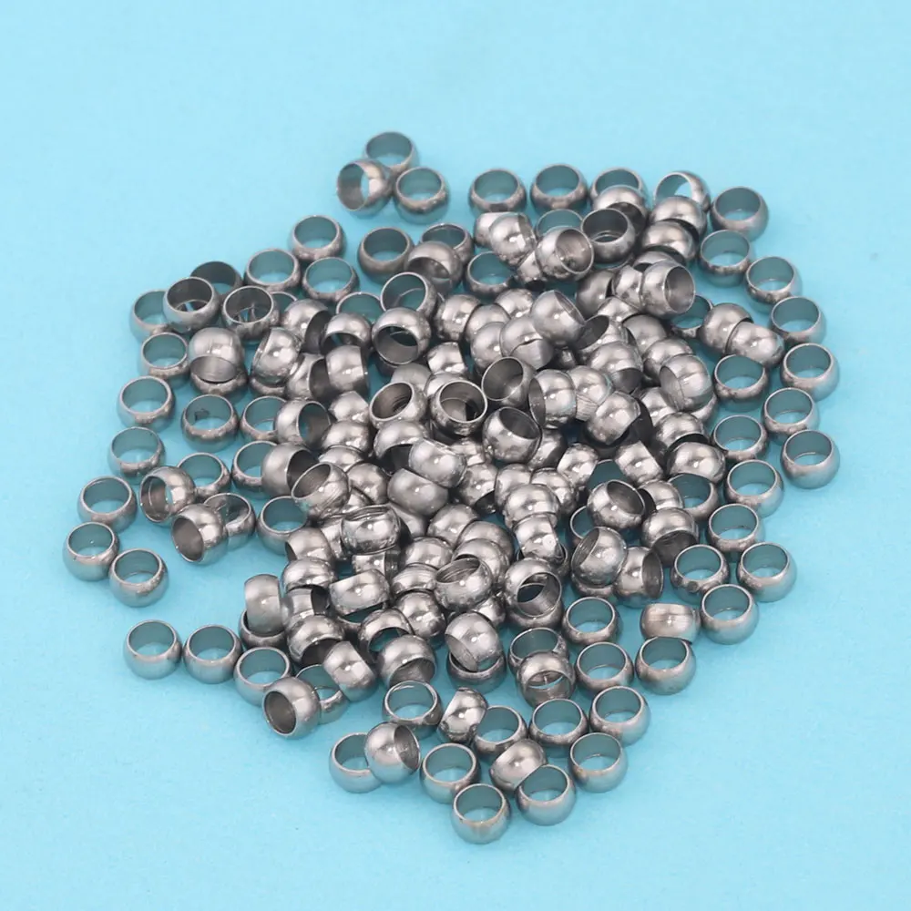 100 Stück 1,5–4 mm Kugel-Crimp-Endperlen, Edelstahl-Stopper-Abstandsperlen für DIY-Schmuckherstellung, Positionierungsschnalle, Abstandsperlen – Detail 6