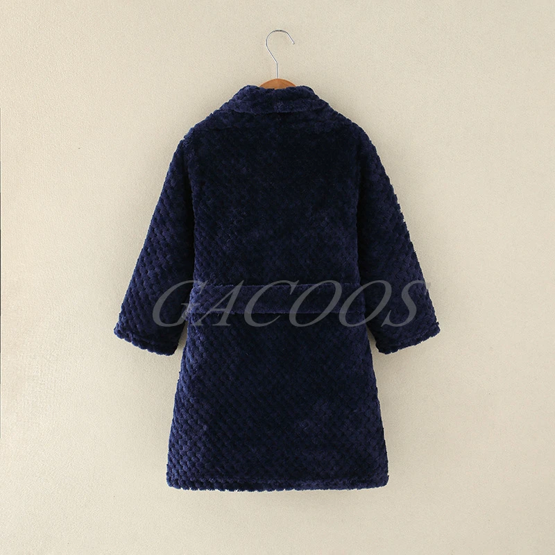 Long Sleeve Children's Bathrobe Sleepwear Kids Robes Lovely Boys Bath Towel Autumn Winter Girls Bathrobes Home Clothes 4-14Years