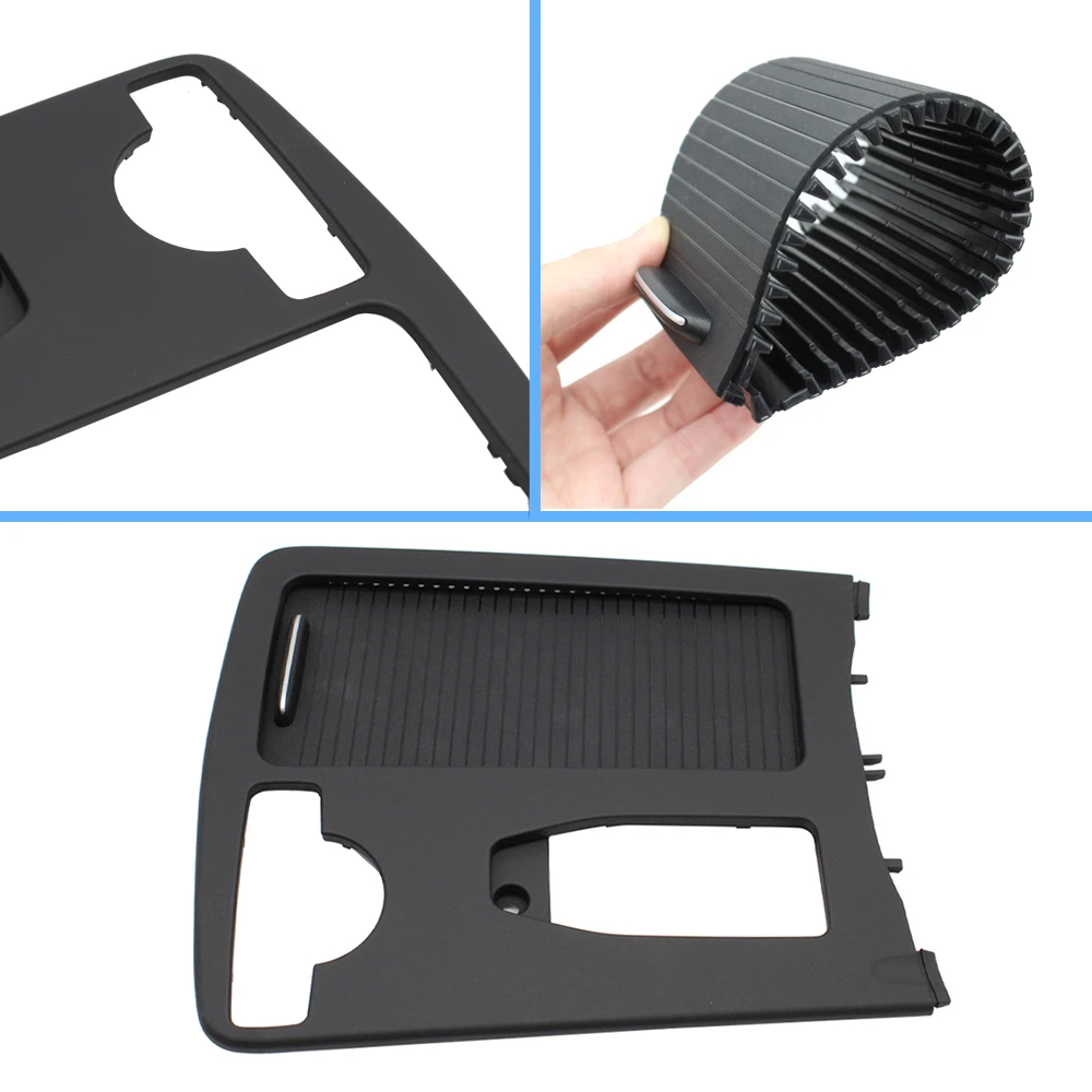 Real Carbon Fiber Cup Holder Cover For Mercedes C-Class W204 (2007-2014) - Console Trim