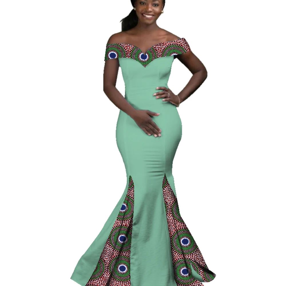 Robe de soirée africaine pour femmes, longue, maxi, à la mode, col
