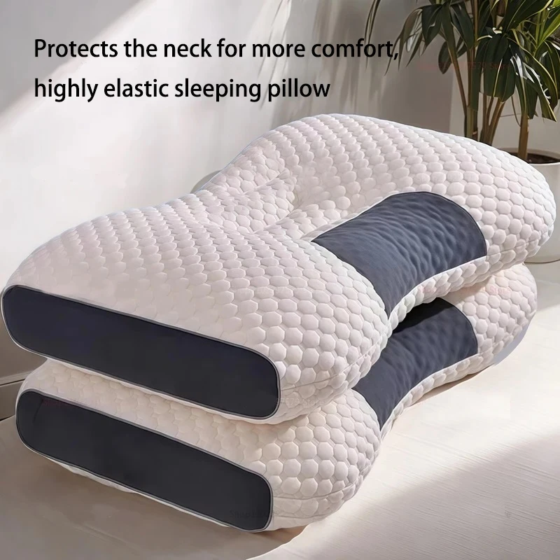 1/2/4 pezzi biancheria da letto cuscino per dormire cuscino per il collo con elasticità e protezione morbida per il collo senza collasso cuscino per dormire comfort del collo - immagine 5