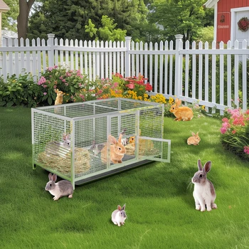 Heavy Duty Stainless Steel Chicken Coop, Chicken Run Cage Chicken Run Large Chicken Pen Rabbit Enclosure Duck House