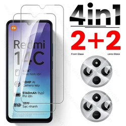 8-in-1 Tempered Glass Case with Camera and Screen Protectors for Redmi 14C 4G (4In1 2Front 2Lens)