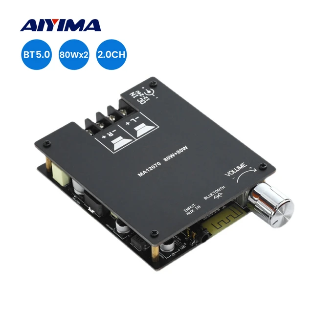 AIYIMA-Carte d'amplificateur de puissance numérique, Bluetooth 5.0,  amplificateur de son stéréo 2.0, 80Wx2, haut