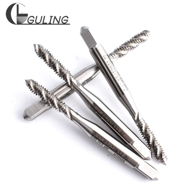 GULING HSSE-M35 JIS 표준 나선형 플루티드 탭 W 1/8 5/32 3/16 7/32 1/4 5/16 3/8 7/16 1/2 5/8 기계 나사 탭