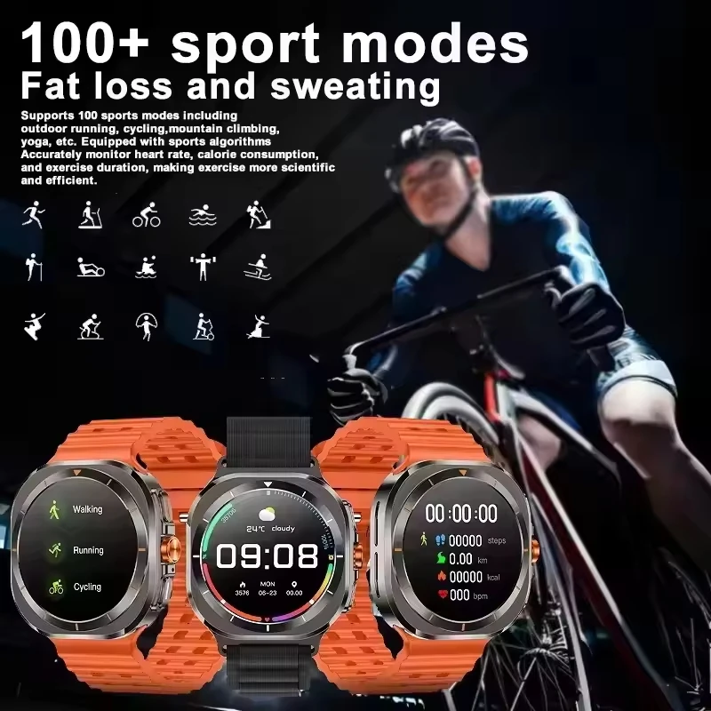 Outdoor Sports Z7 Ultra Smart Watch Bluetooth Call Health Monitoring GPS Motion Track Tracker 1.52-inch HD Screen Smart Watch 6