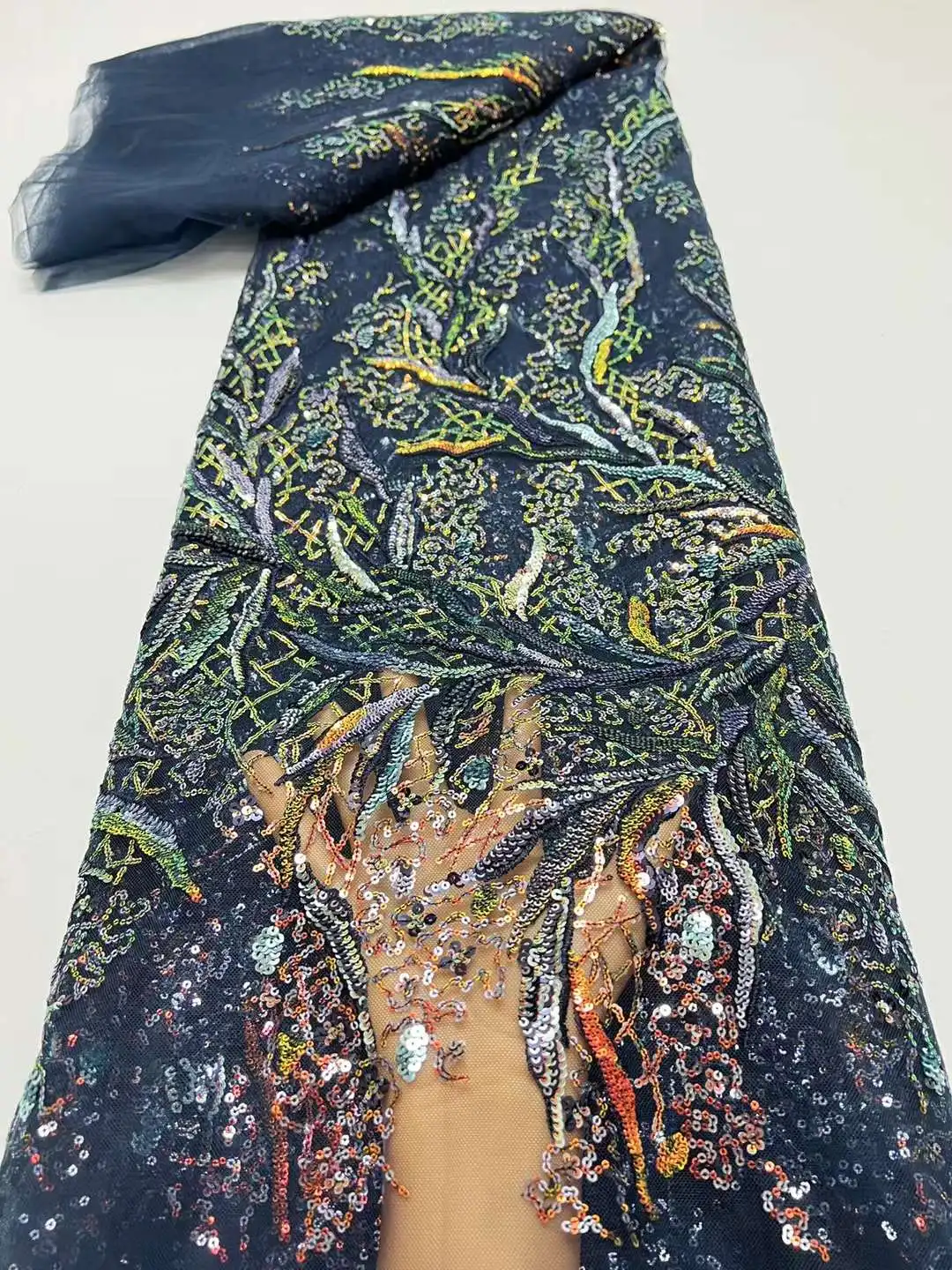 

Роскошная африканская сетчатая кружевная ткань 2023 Высококачественная вышивка блестками французский нигерийский тюль кружевной материал для свадебного платья