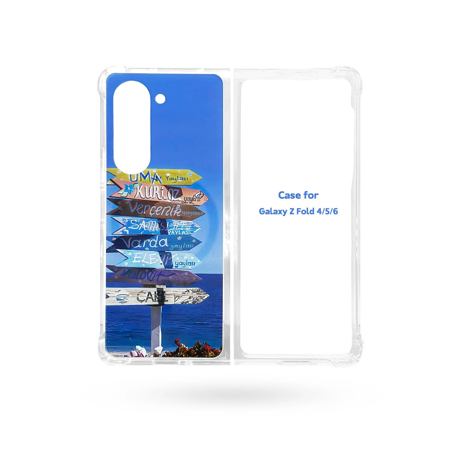 

Blues Landscape Drop Protection Case for Samsung Galaxy Z Fold5 Fold4 Fold6 Fold3 TPU TPU Edge Air Cushion Aesthetic Design Case
