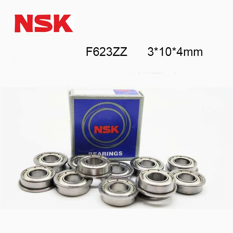 Nsk High Velocidade Flange Bearing F623zz Original Importar Rolamentos de Esferas Abec-9 Abec-9 F623 z zz 3x10x4 mm Pcs 10 Pcs