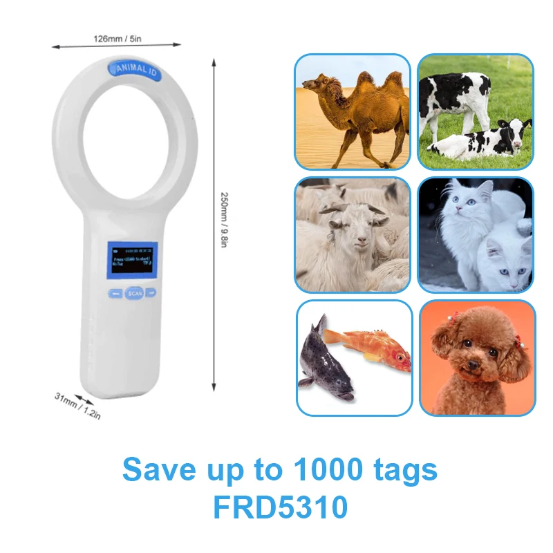 RFID, FDX-A,FDX-B, ISO, CE,ROHS, Veterinária, Microchip, Scanner