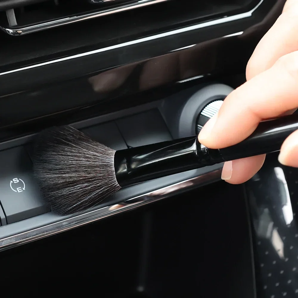 

Car Detailing Brushes Car Dashboard Cleaning Brush Door Seat Air Outlet Duster Solid Wood Universal Soft Bristles Car Tool