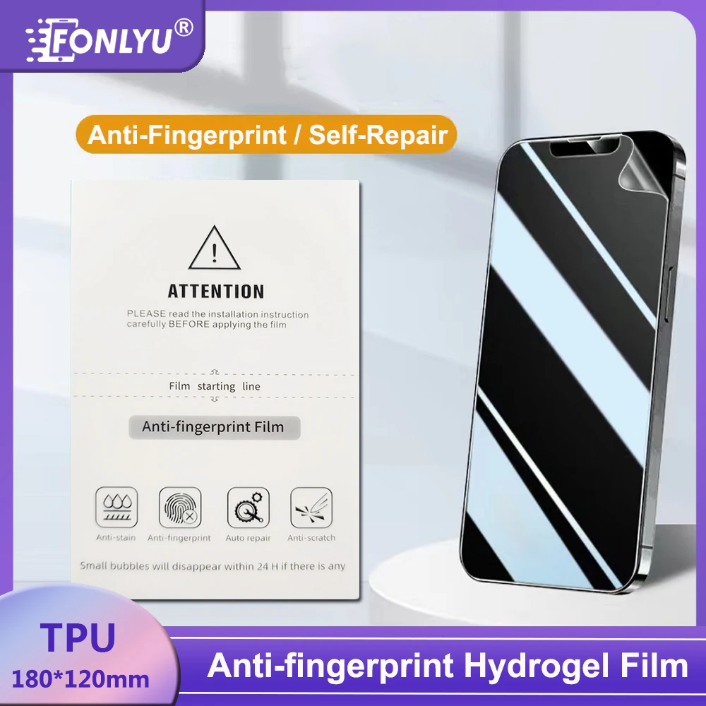 

FONLYU Anti-Fingerprint Super Self Repair Flexible Hydrogel Film for iPhone 15 14 13 12 Screen Protector Cutting Machine Plotter