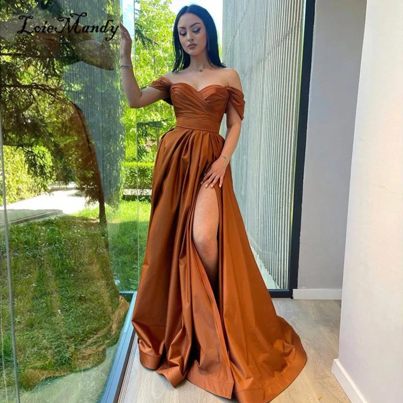 

Off The Shoulder Prom Dresses Long 2024 High Split Saudi Arabia Evening Party Gowns For Women The Middle East Vestidos de noche