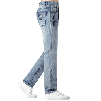 Grigio Blu Jeans Per Gli Uomini di Inverno dei Nuovi Uomini Addensare Jeans Bruce & Shark Casual Dritto Allentato Pantaloni da Uomo di Cotone Jeans di Grandi Dimensioni 42 1
