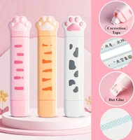 2 In 1 Correction Tape with Dot Glue Cute Cat Paw Kawaii 3M Glue Tape Novelty Correction Student Gifts School Office Supplies 1