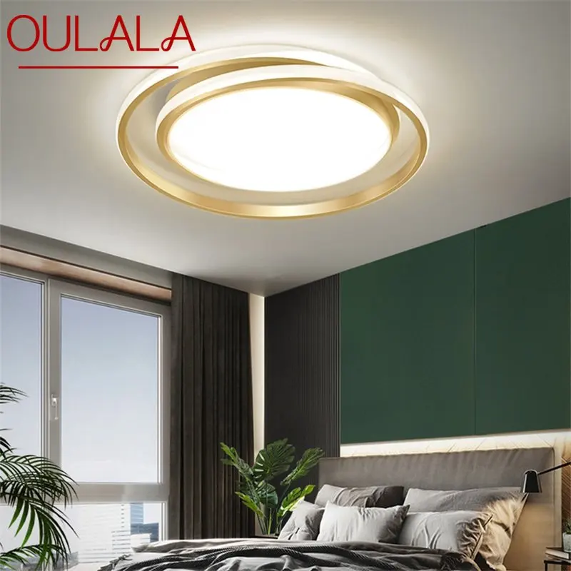 

OULALA Nordic Ceiling Light Contemporary Gold Round Lamp Simple Fixtures LED Home Decorative for Living Bed Room