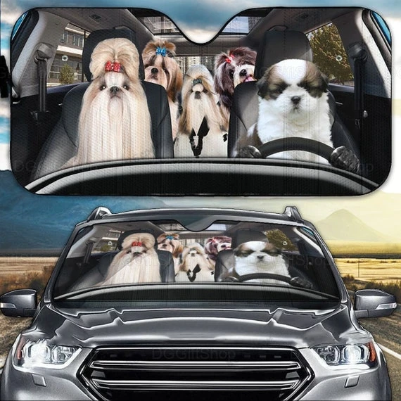 Shih Tzu Hund Sonnenschutz, Auto Sonnenschutz, Shih Tzu Auto Dekoration,  shih Tzu Auto Sonnenschutz, Auto Decor Geschenk, Familie Geschenk -  AliExpress