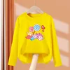 Little Girl Lollipop T-shirt Autumn Long Sleeved Tops Candy Cartoon Clothes Casual Round Neck Cotton Tees 3-14Y 4
