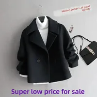 Elegant Short Woolen Jacket Hot Sale Of The Season Autumn Winter Korean College Style Dragon And Phoenix Woolen Coat Women's Fas