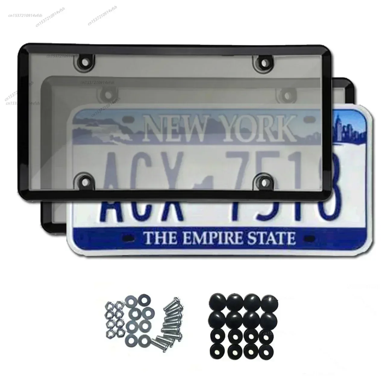 1/2pcs Rust-proof Protection Car License Plate Frames Cover, Transparent Plastic License Plate Holder Fits All States of The USA
