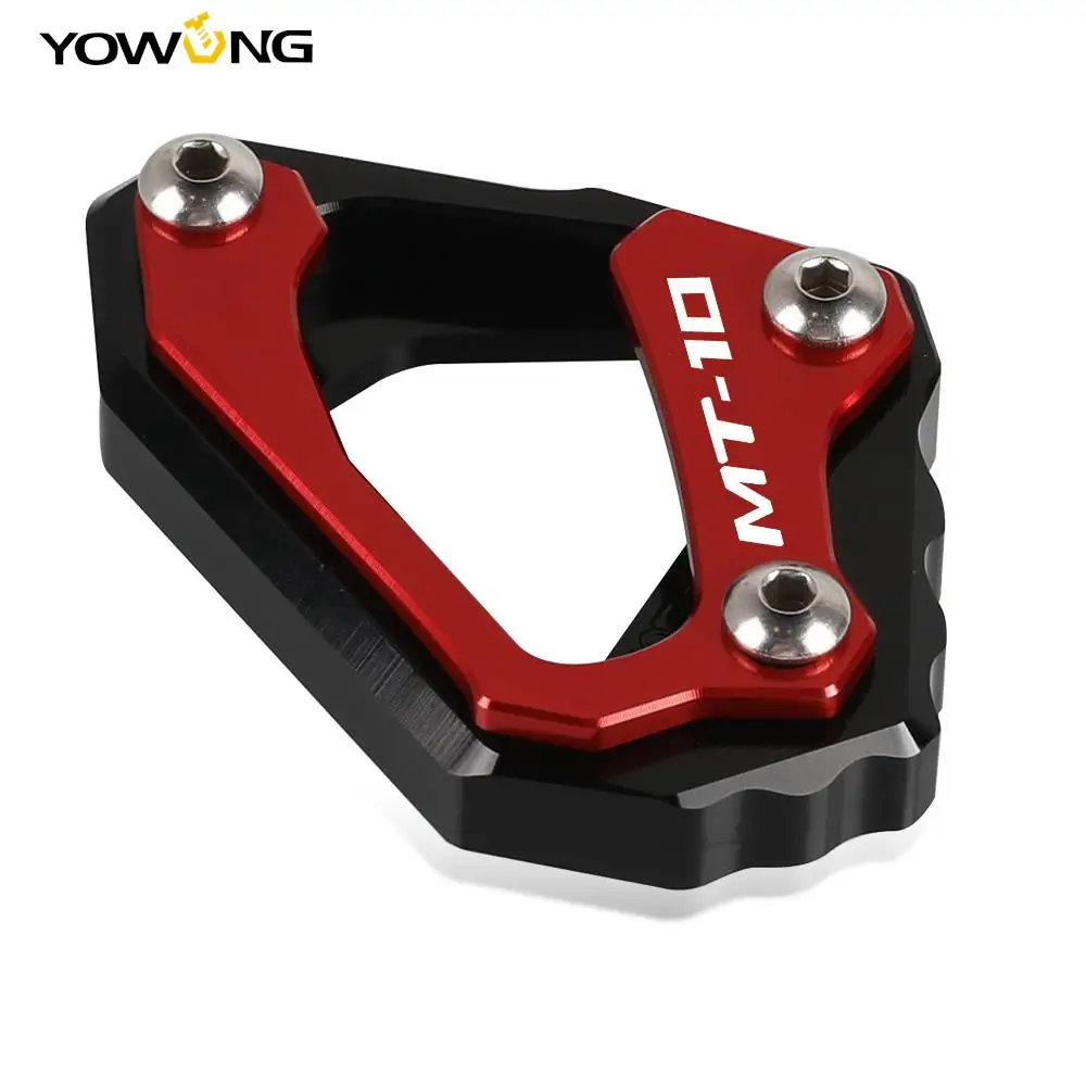 Star-Trade-Inc Aluminum CNC Motorcycle Kickstand Foot Side Stand Extension Pad Support Plate For YAMAHA MT-10 MT10 /FZ-10 FZ10 