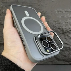 Luxury Magnetic Wireless Charging Matte Clear Phone Case with Lens Protector Cover - iPhone 11 (Gray)