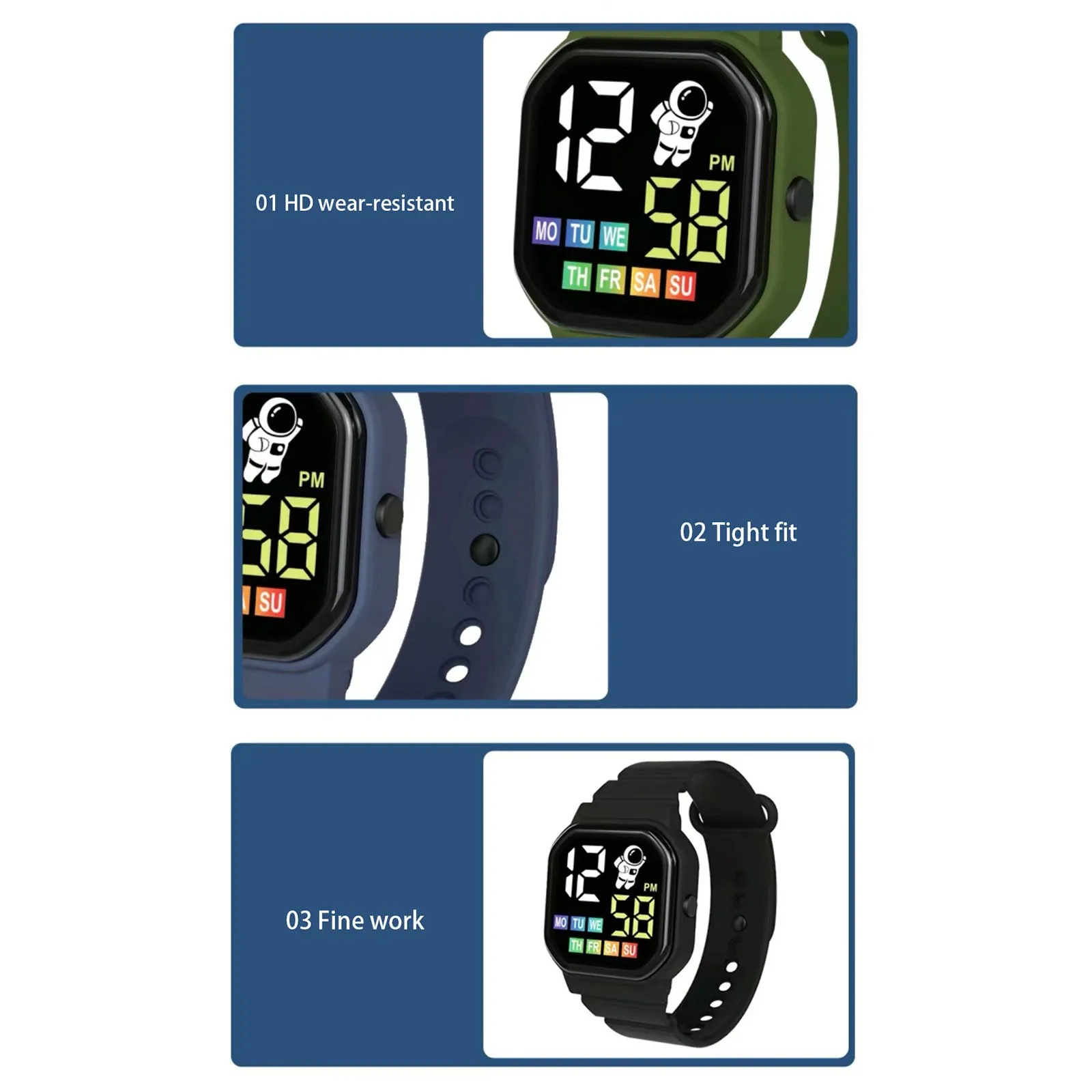 Electronic Watch For Boys Girls Children Outdoor Sport Watches LED Display Multi-function Digital Watch Alarm Clock reloj hombre 4